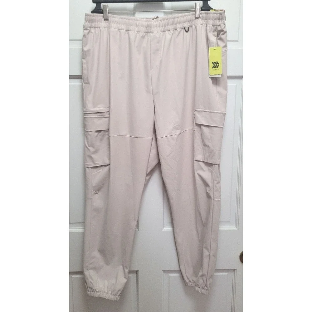 All In Motion Men's UPF50+ Moisture Wicking Utlity Cargo Joggers - Tan - XXL